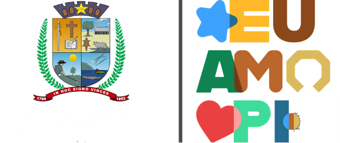 Brasão da Prefeitura de Parintins e marca Eu Amo Parintins