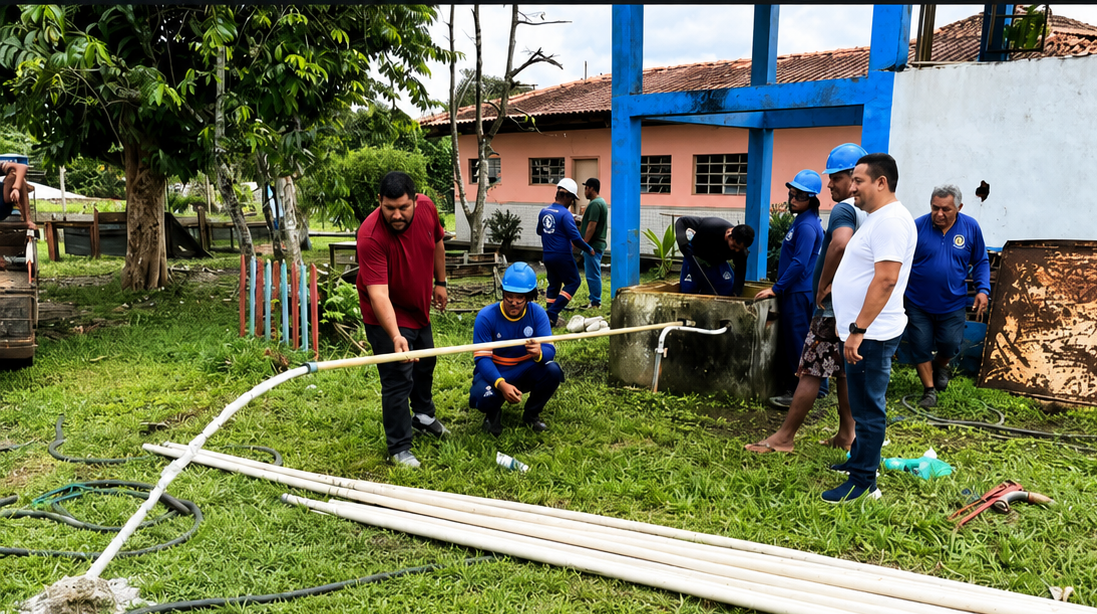 Imagem da notícia: SAAE intensifica manutenção e limpeza de poços para melhorar abastecimento de água em comunidades de Parintins.