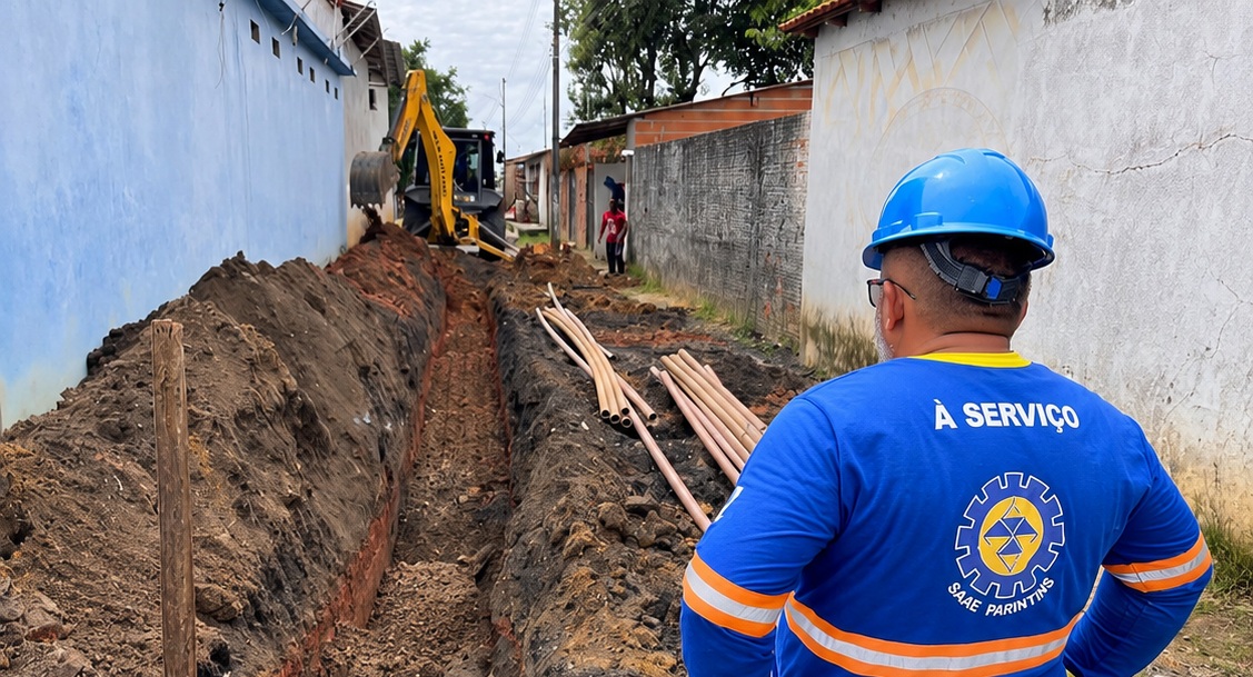 Imagem da notícia: Obras de drenagem e substituição da rede de água avançam no bairro São Francisco.