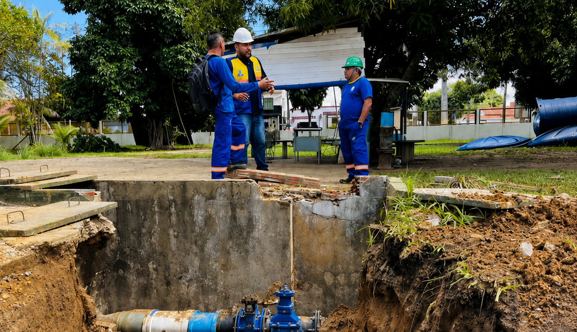 Imagem da notícia: Prosai Parintins avança com novo sistema de abastecimento de água e beneficia 10 bairros.